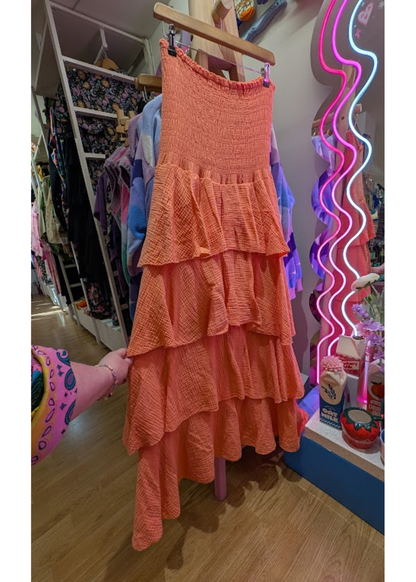 The Edit - Orange Strapless Rara Dress