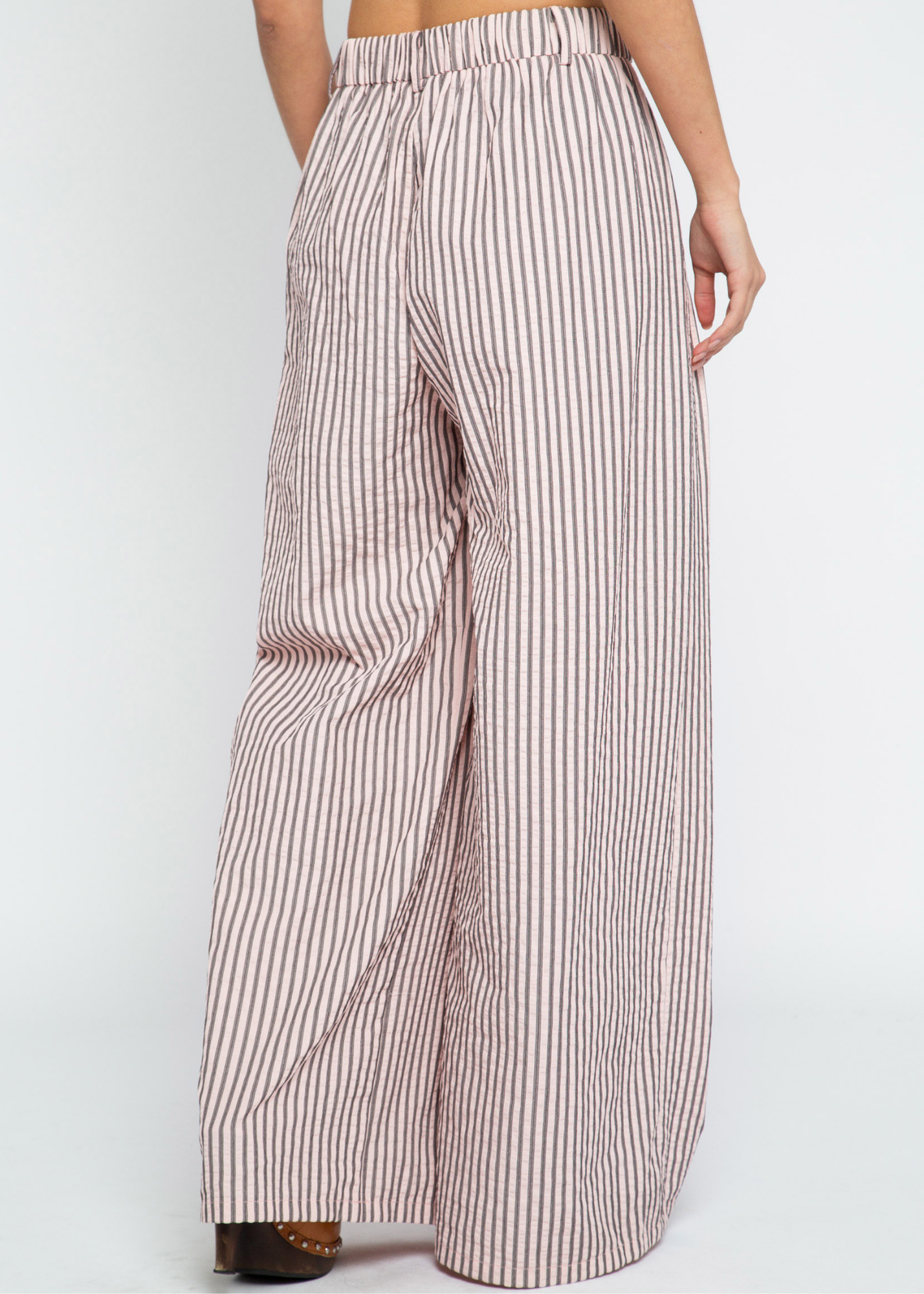 Daisy Street - Ramona Pink Stripe Trousers with Asymmetric Button Detail