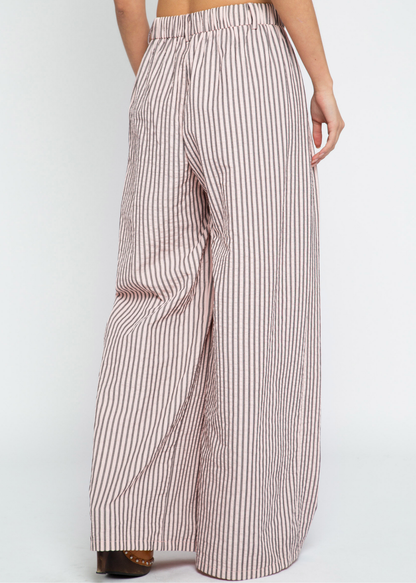 Daisy Street - Ramona Pink Stripe Trousers with Asymmetric Button Detail