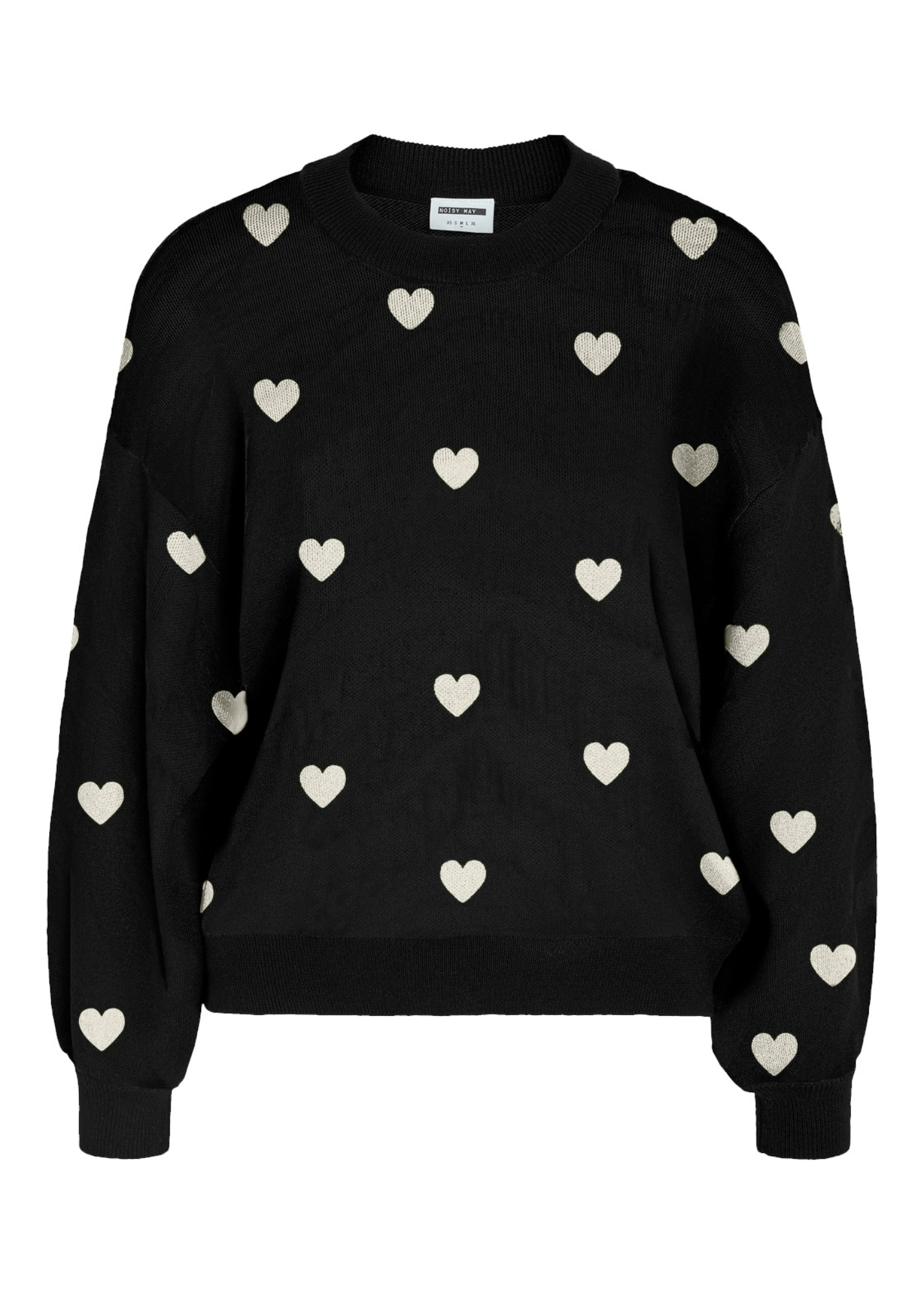 Noisy May - Black and White Heart Sweater
