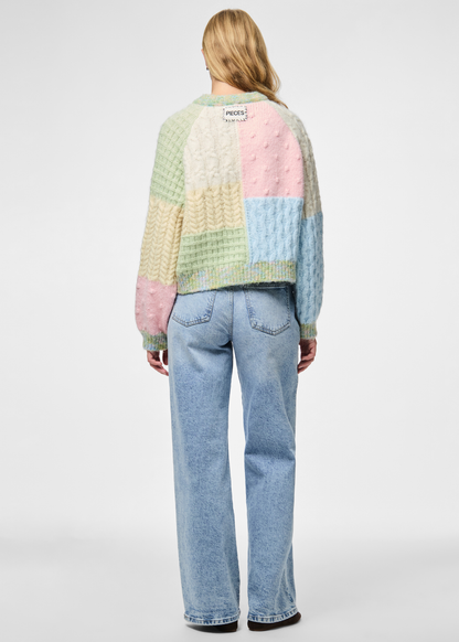 Pieces - Pastel Patchwork Knit Jumper
