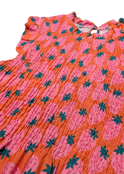 The Edit - Strawberry Print Shirred Top