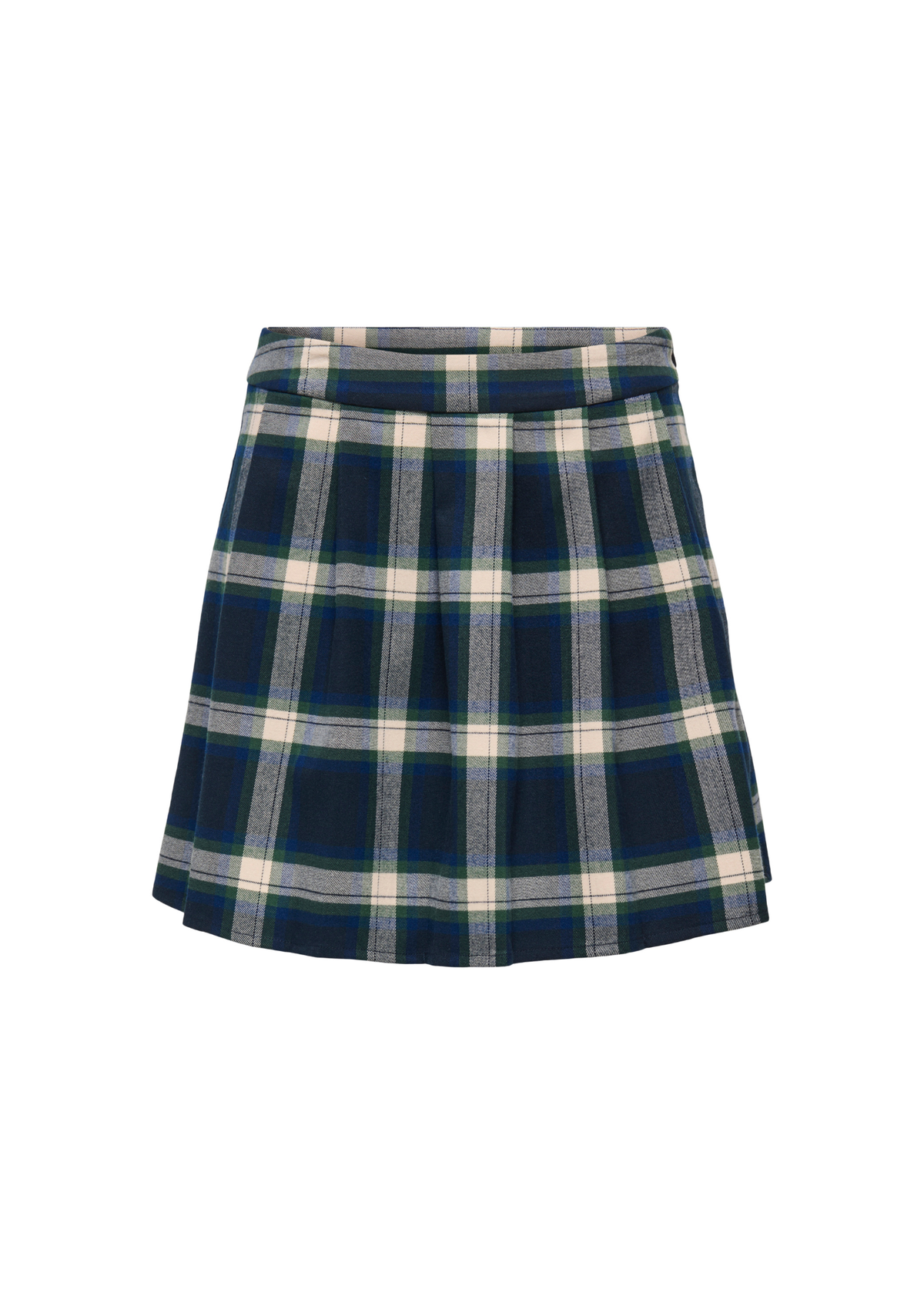 Only - Blue & Green Checked Mini Skirt