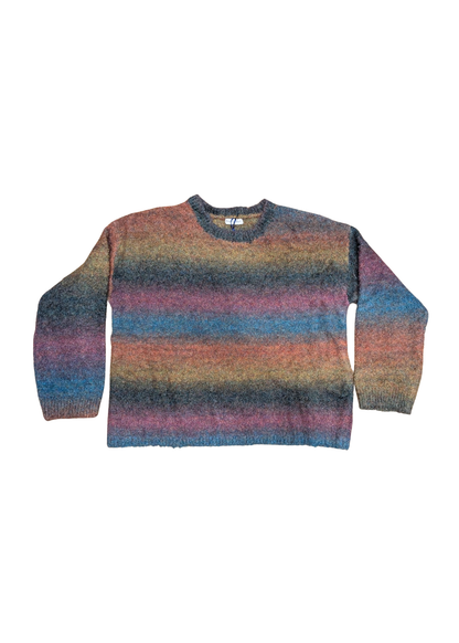 The Edit - Oversized Ombre Rainbow Boucle Knit Jumper