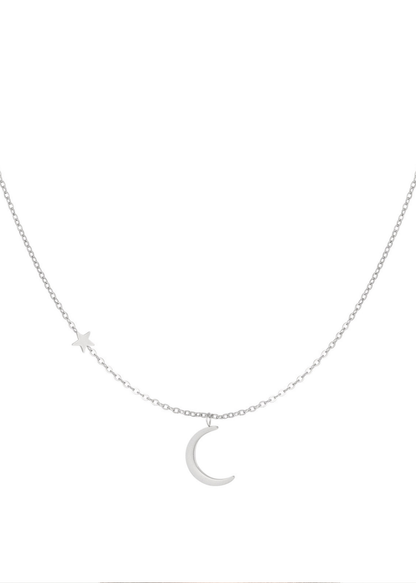 The Edit - Moon & Star Necklace in Silver