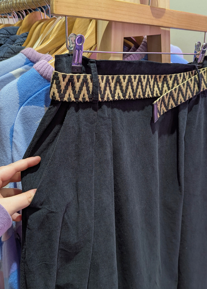 The Edit - Black Corduroy Midaxi Skirt