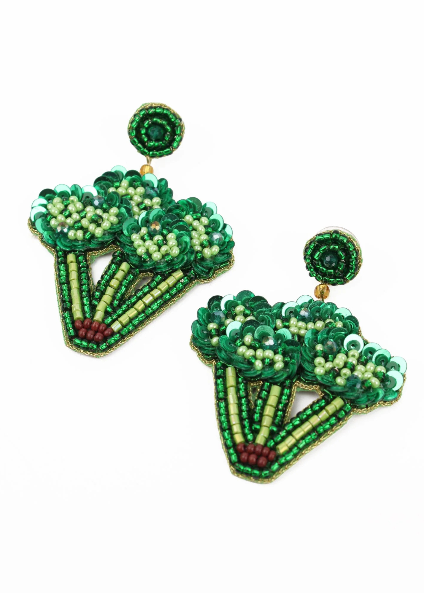 My Doris - Beaded Broccoli Earrings