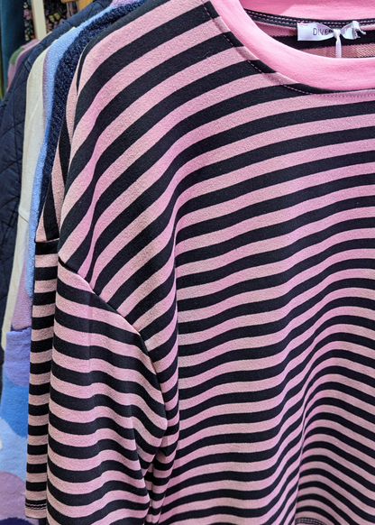 The Edit - Pink and Black Stripe Tee