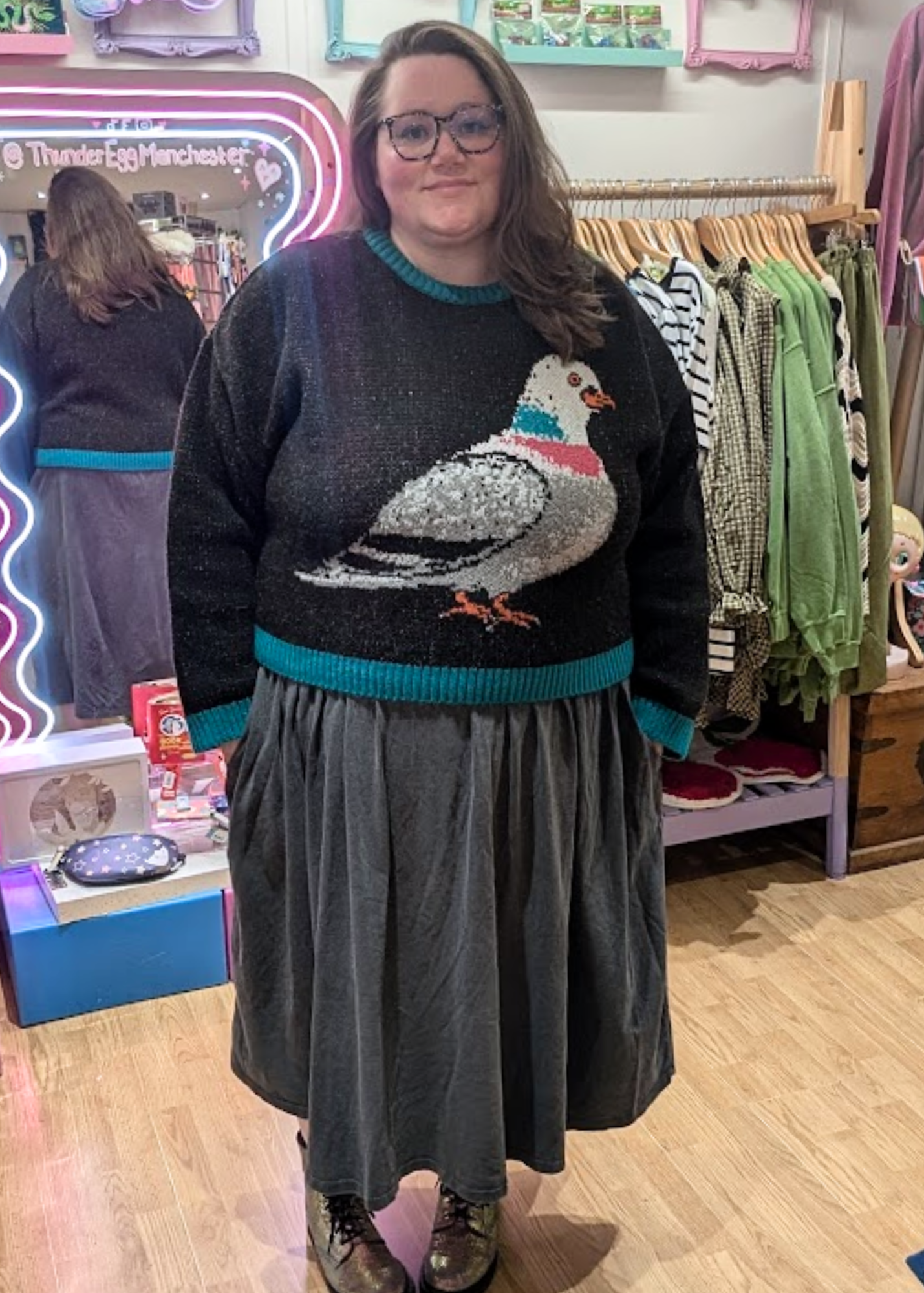 Home of Rainbows - Fluffy Pigeon Knit Jumper