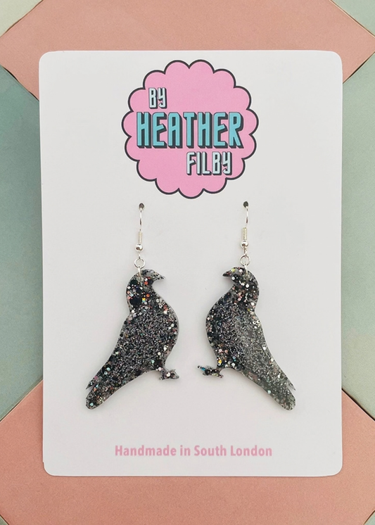 By Heather Filby - Pigeon Dangling Earrings