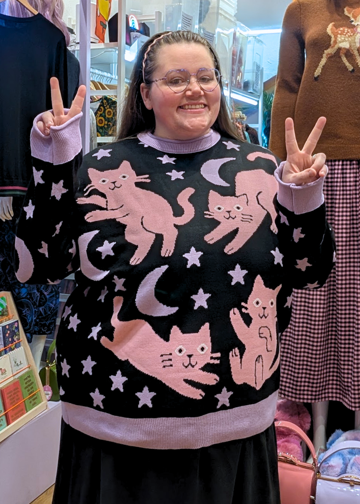 Thunder Egg - Cosmic Cats Oversized Jumper