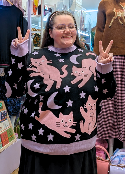 Thunder Egg - Cosmic Cats Oversized Jumper