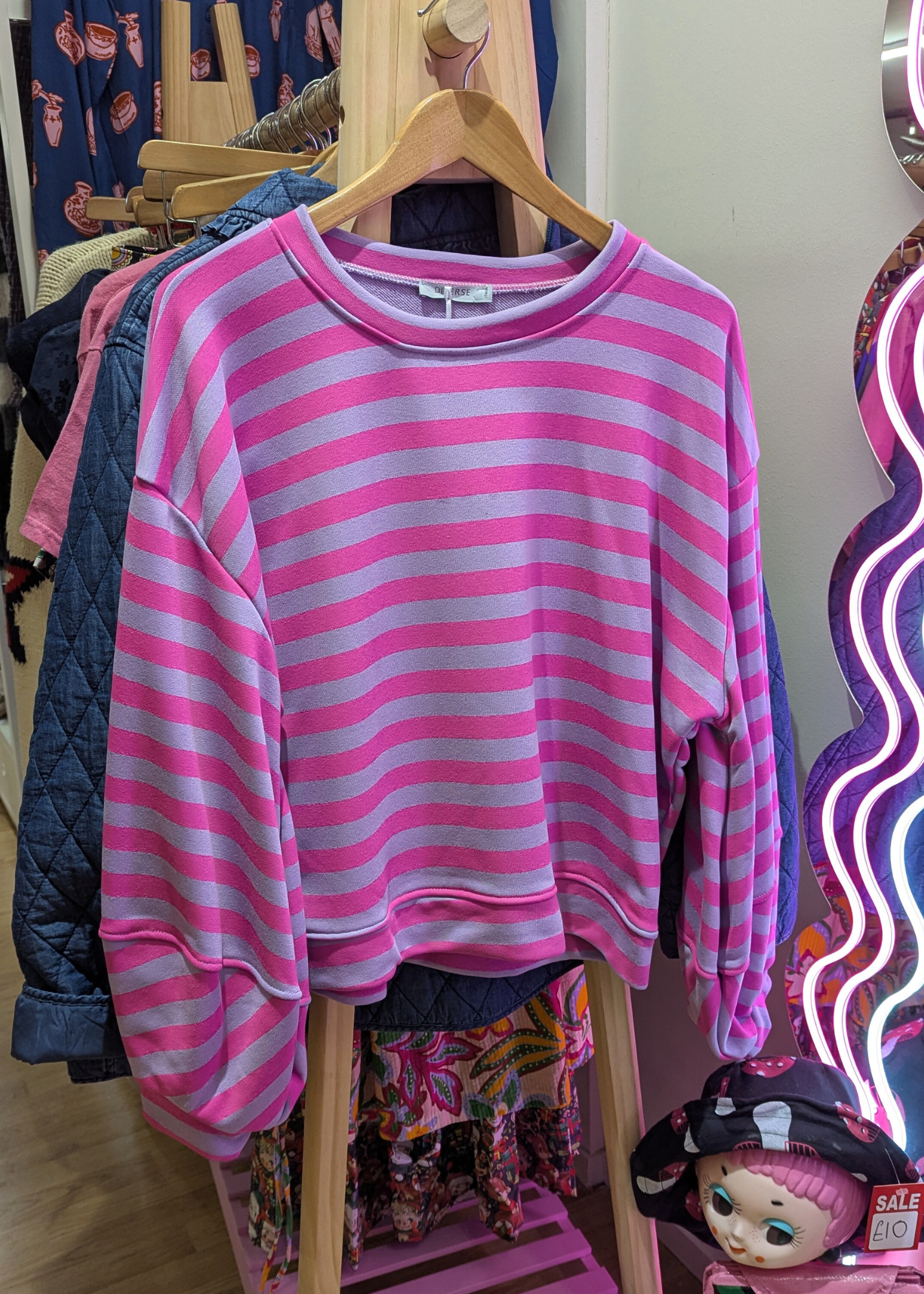 The Edit - Pink & Lilac Striped Sweater