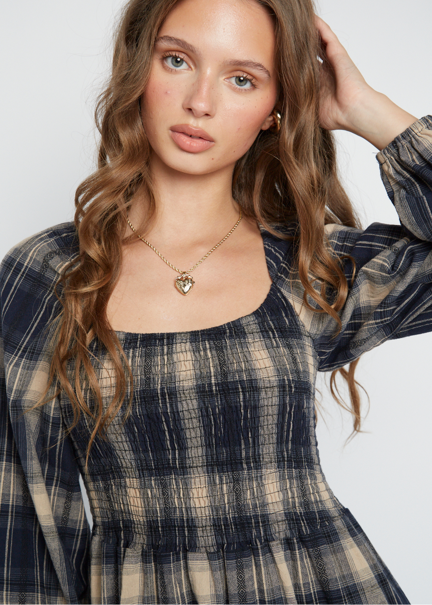 Daisy Street - Shella Check Maxi Dress