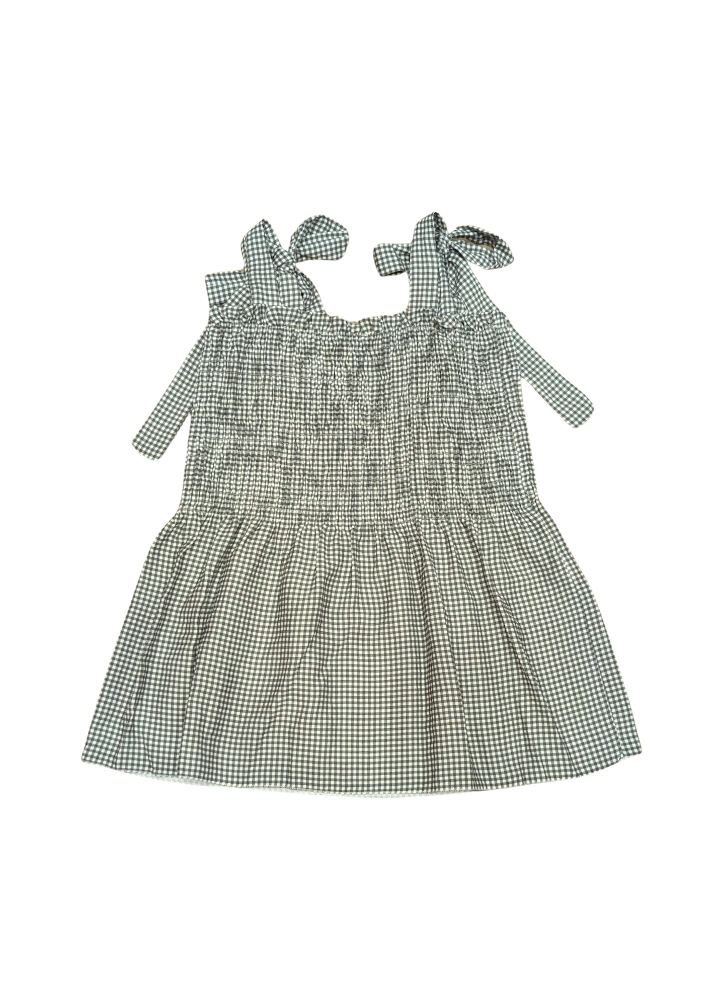 The Edit - Forest Green Shirred Gingham Top