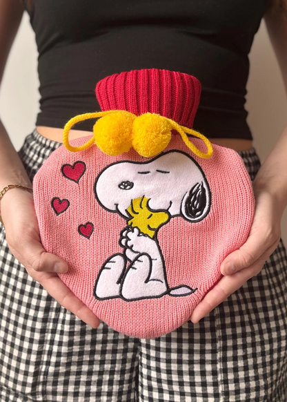 House of Disaster - Peanuts Love Heart Shaped Hot Water Bottle