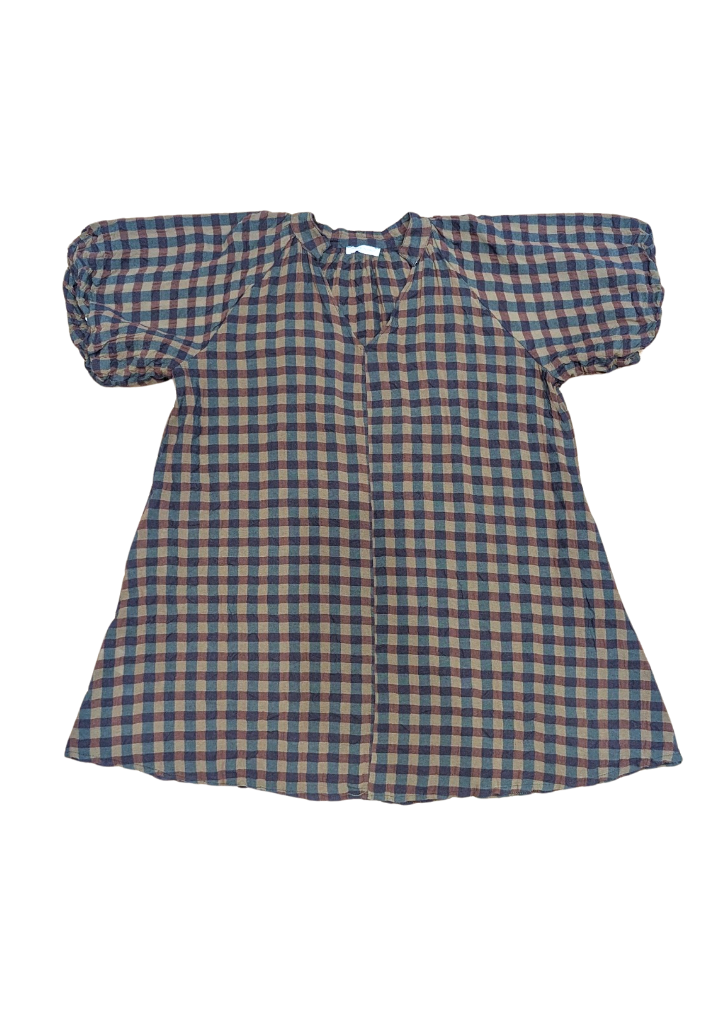 The Edit - Green & Brown Gingham Check Dress