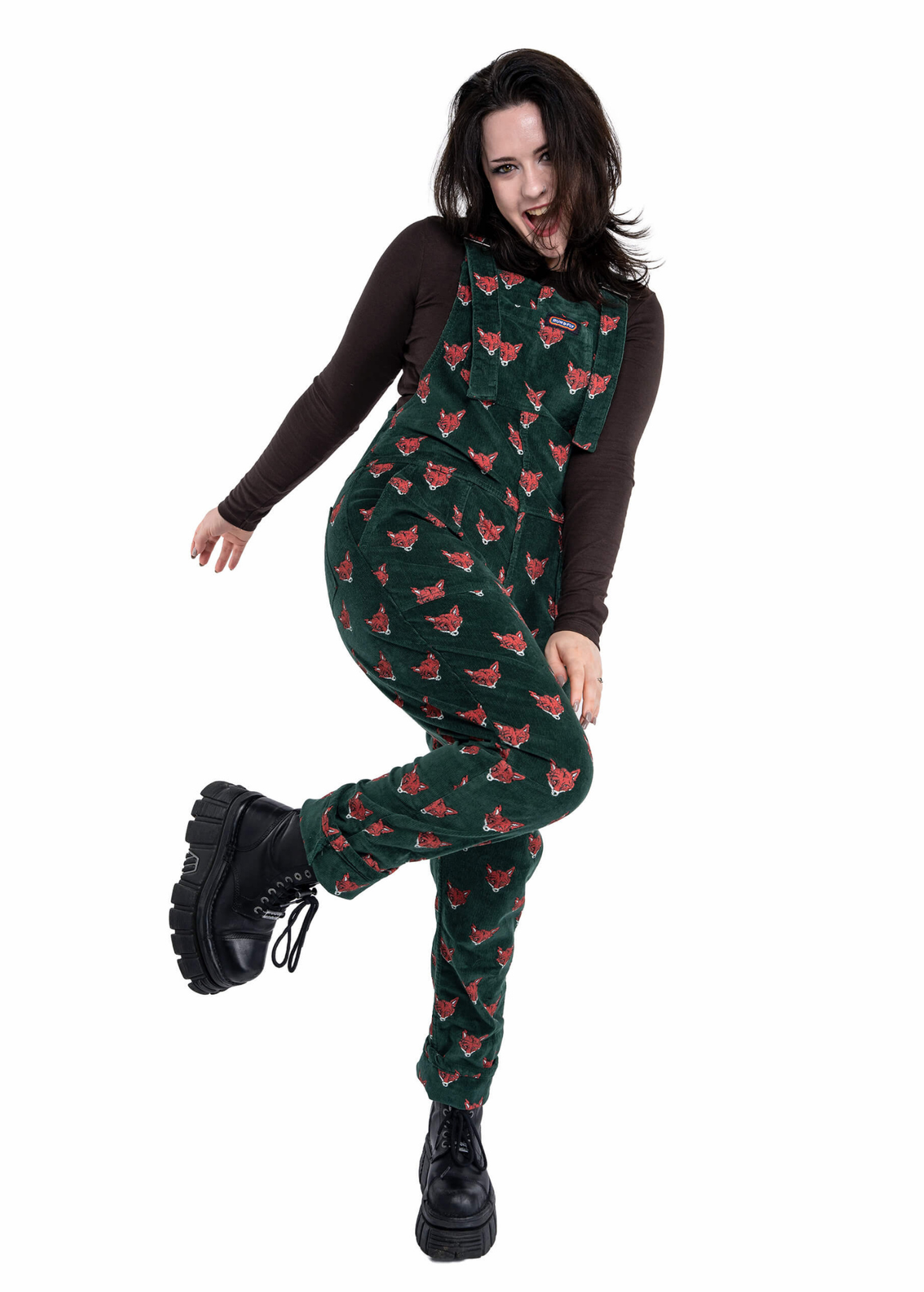 Run & Fly - Corduroy Fox Head Dungarees