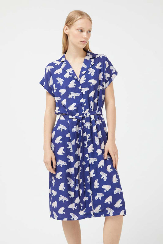 Compañia Fantastica - Blue Frog Print Dress
