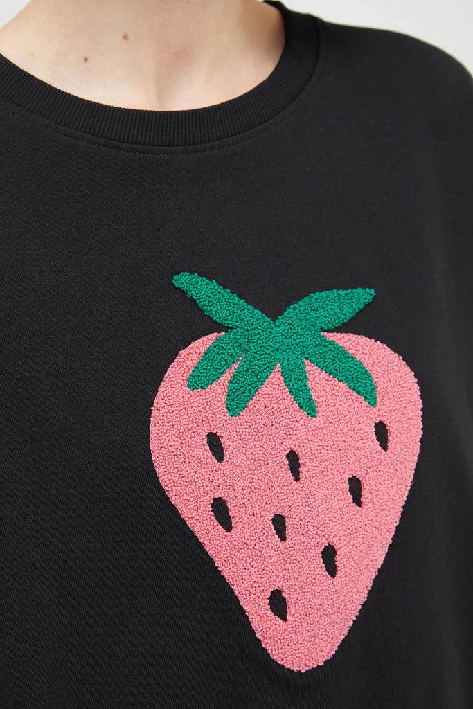 Compañia Fantastica - Black Flocked Strawberry Sweater