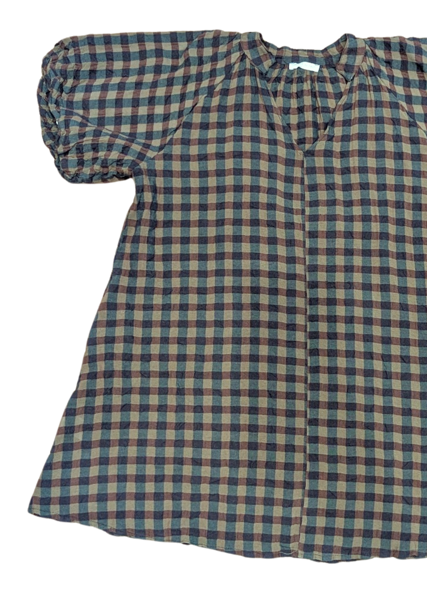 The Edit - Green & Brown Gingham Check Dress