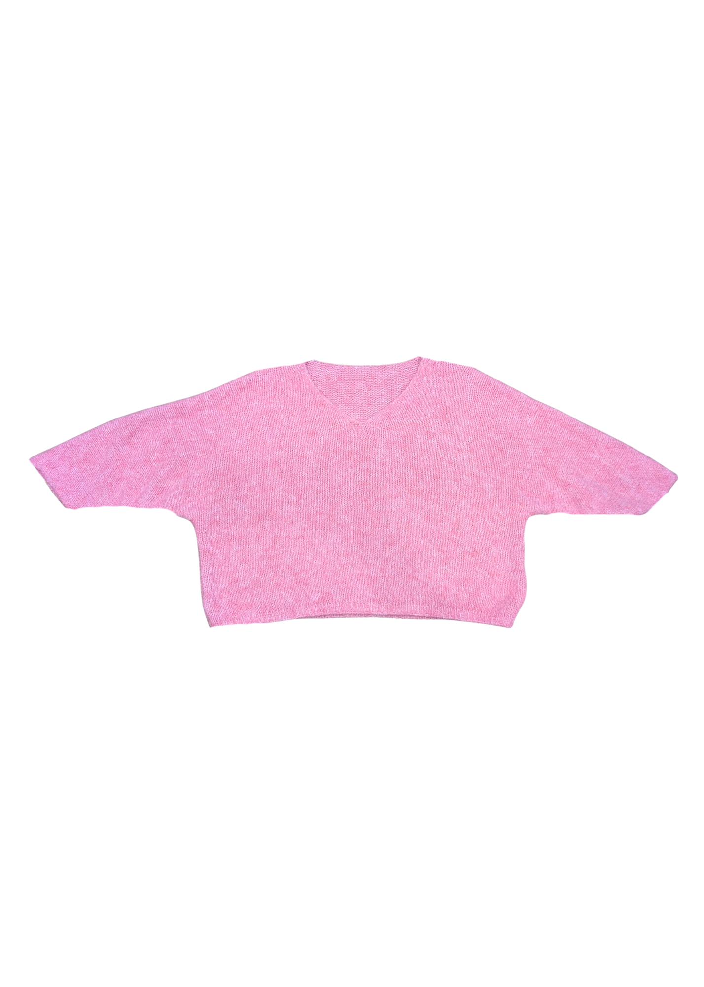 The Edit - Bubblegum Pink Oversized V-Neck Jumper