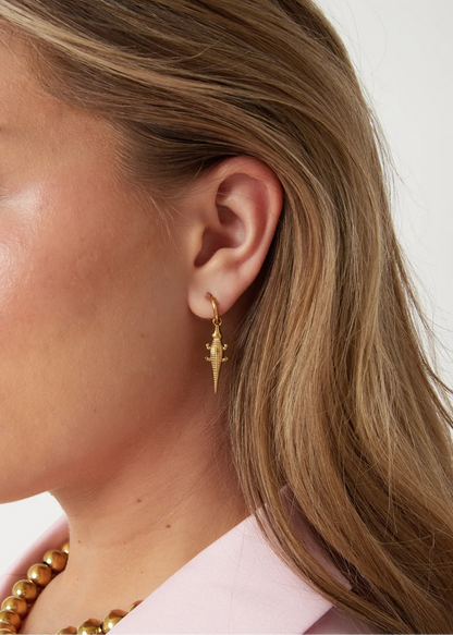 The Edit - Crocodile Drop Earrings in Silver