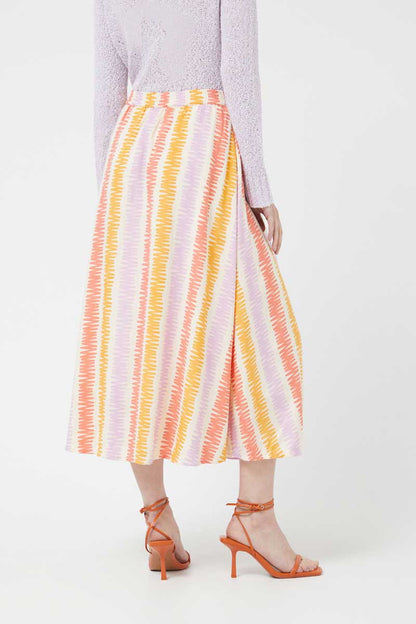 Compañia Fantastica - Scribble Stripe Midi Skirt