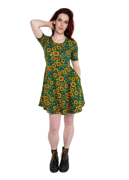Rebel Romance - Sunflower Charity Fit & Flare Skater Dress