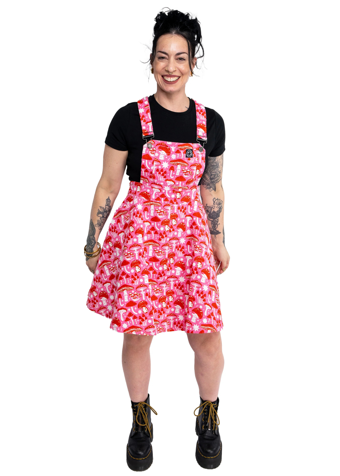 Rebel Romance x Stacey McEvoy-Caunt Mushrooms Stretch Flared Pinafore