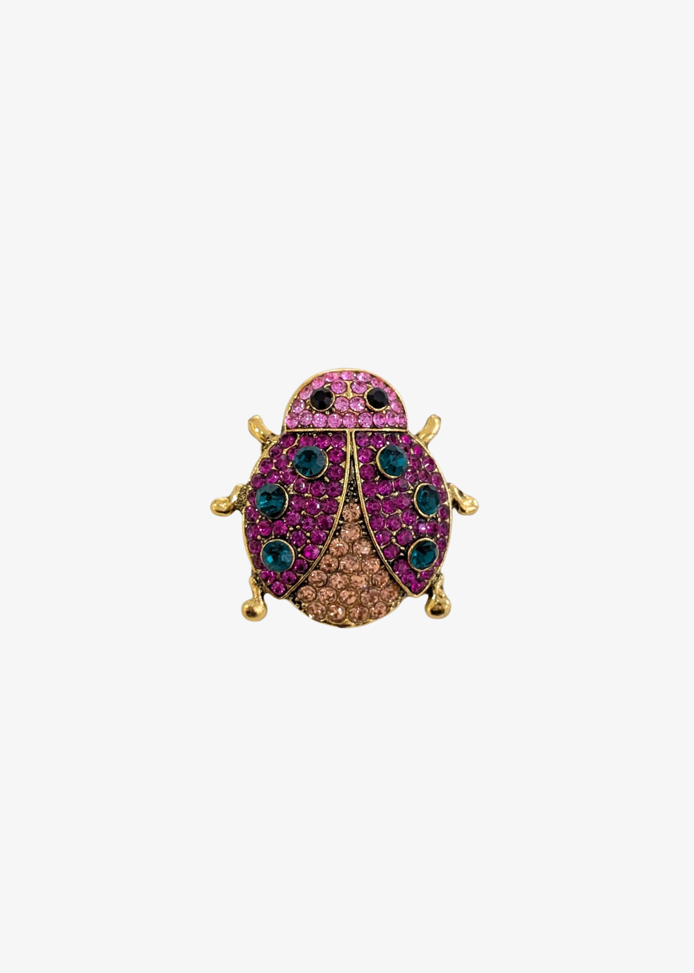 The Edit - Bejewelled Pink & Green Beetle Brooch