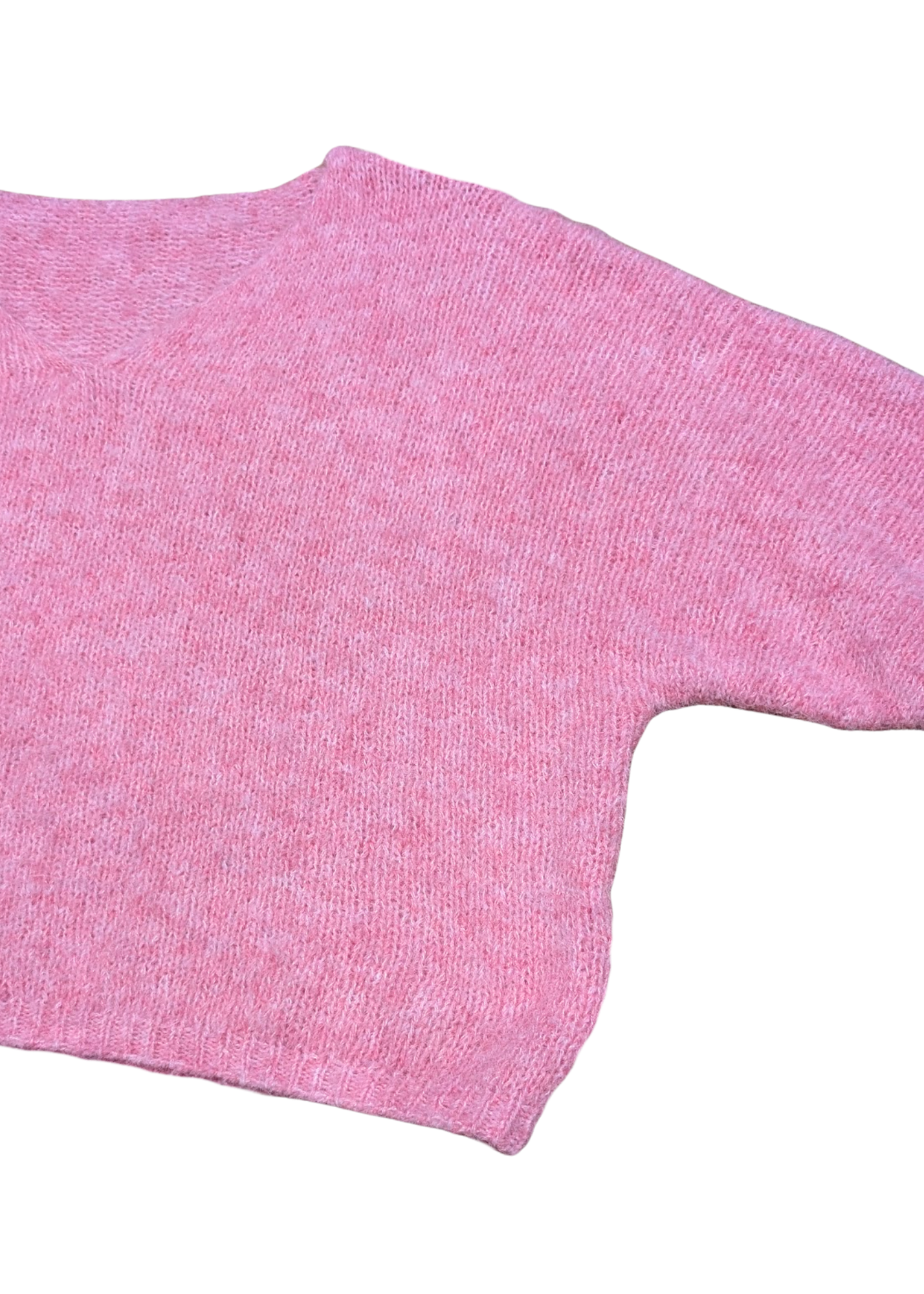 The Edit - Bubblegum Pink Oversized V-Neck Jumper