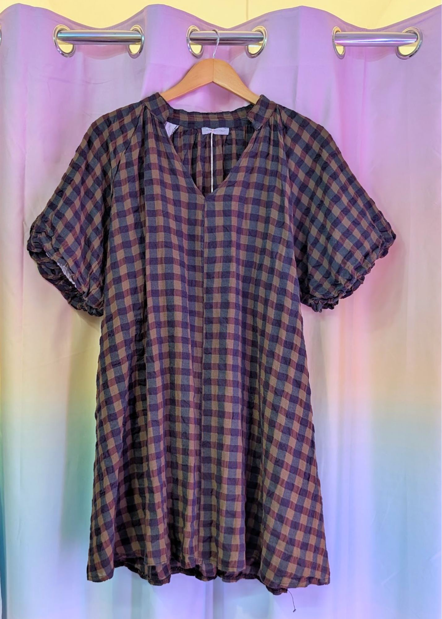 The Edit - Green & Brown Gingham Check Dress