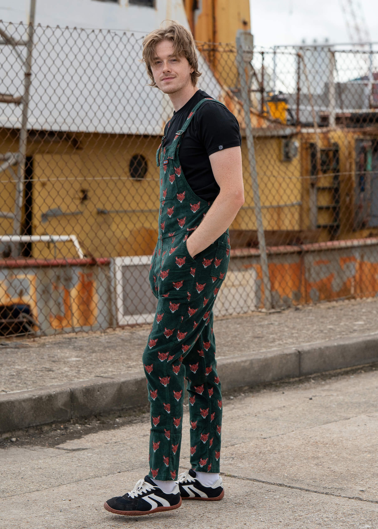 Run & Fly - Corduroy Fox Head Dungarees