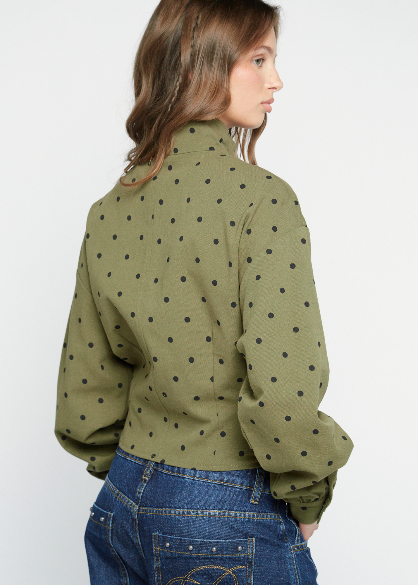 Daisy Street - Khaki Green Dot Jacket