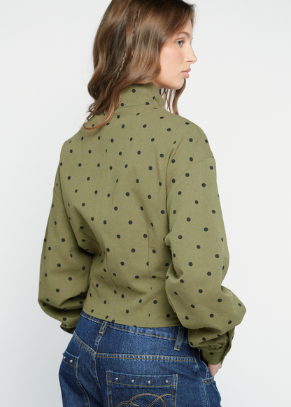 Daisy Street - Khaki Green Dot Jacket