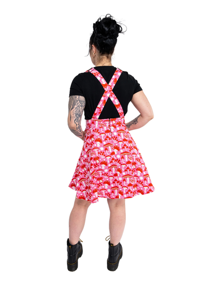 Rebel Romance x Stacey McEvoy-Caunt Mushrooms Stretch Flared Pinafore