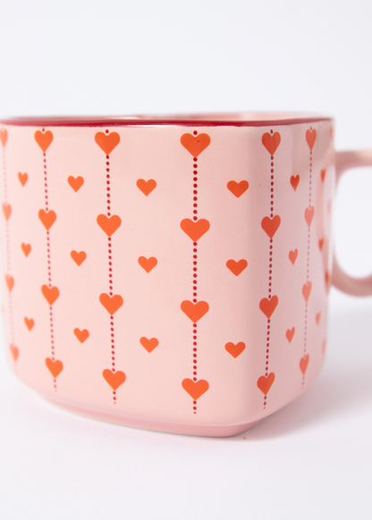 Daisy Street - Pink Heart Shaped Mug