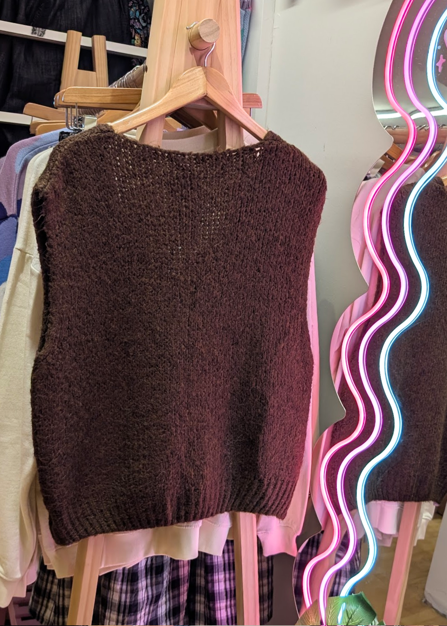 The Edit - Brown, Pink & Orange Knitted Sunshine Vest