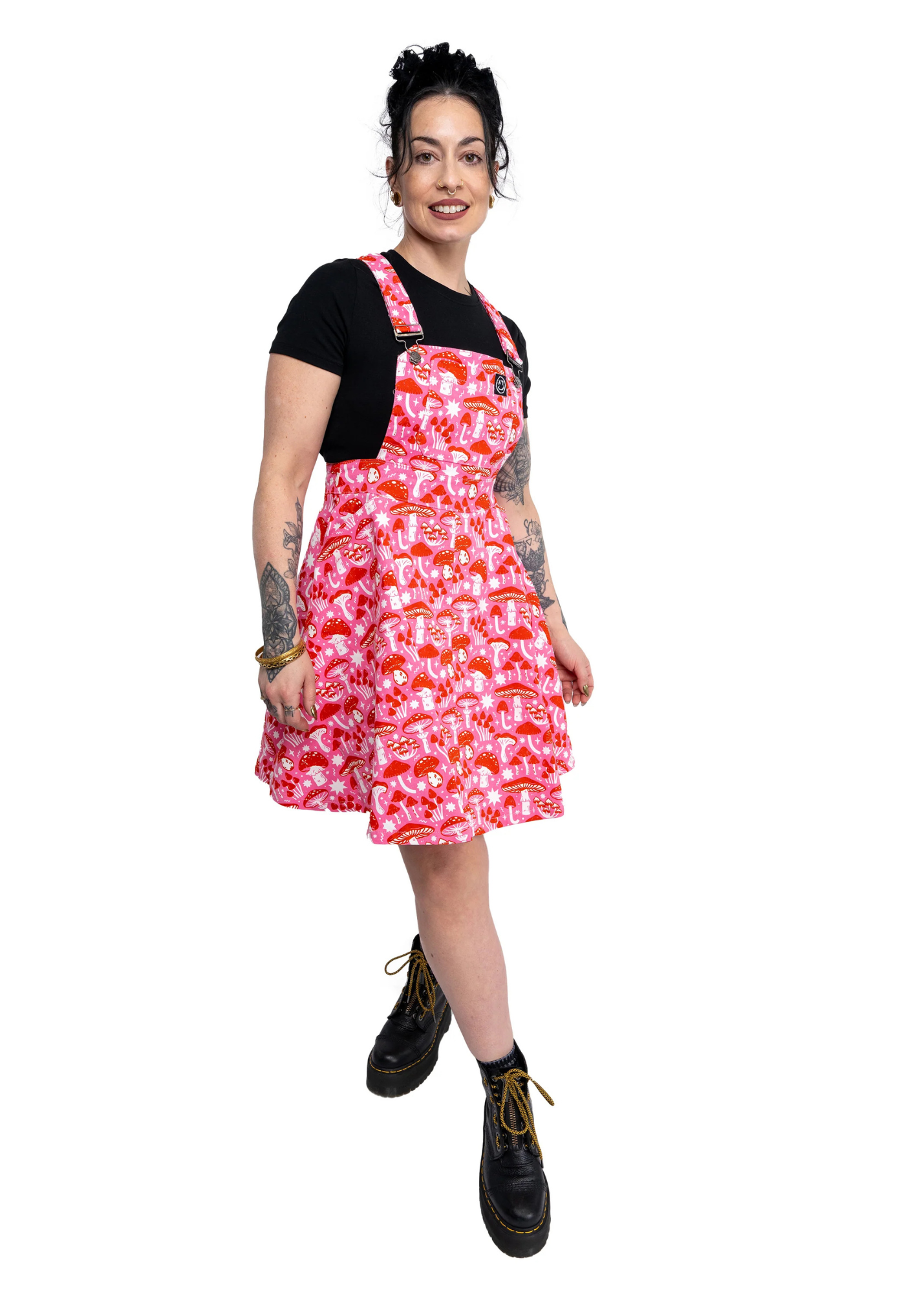 Rebel Romance x Stacey McEvoy-Caunt Mushrooms Stretch Flared Pinafore