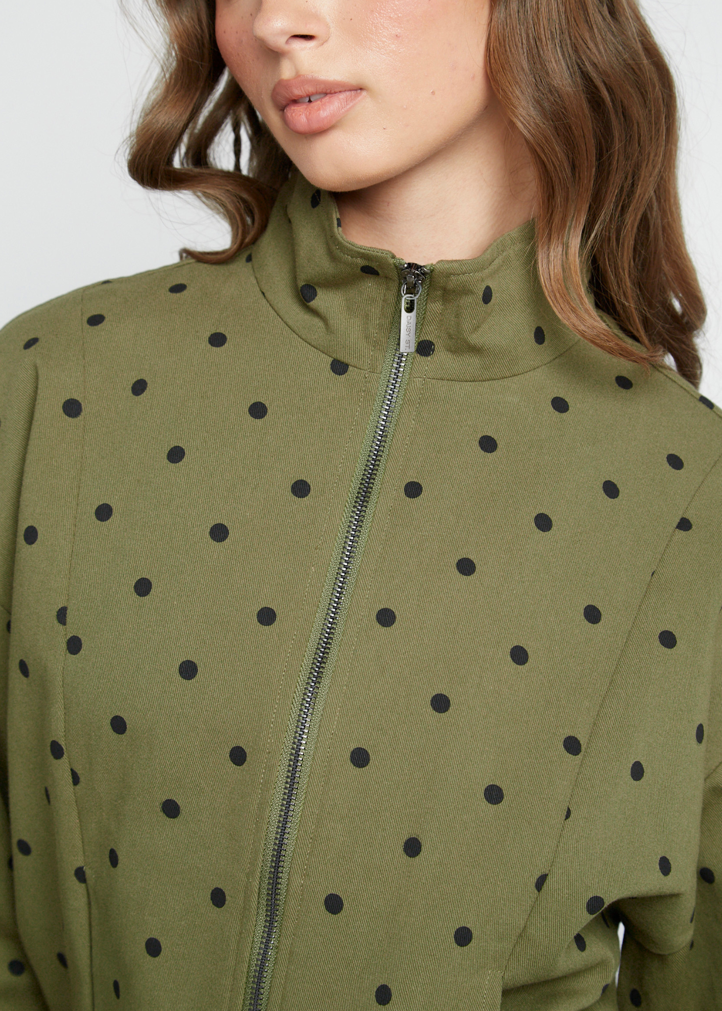 Daisy Street - Khaki Green Dot Jacket