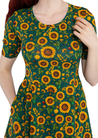 Rebel Romance - Sunflower Charity Fit & Flare Skater Dress