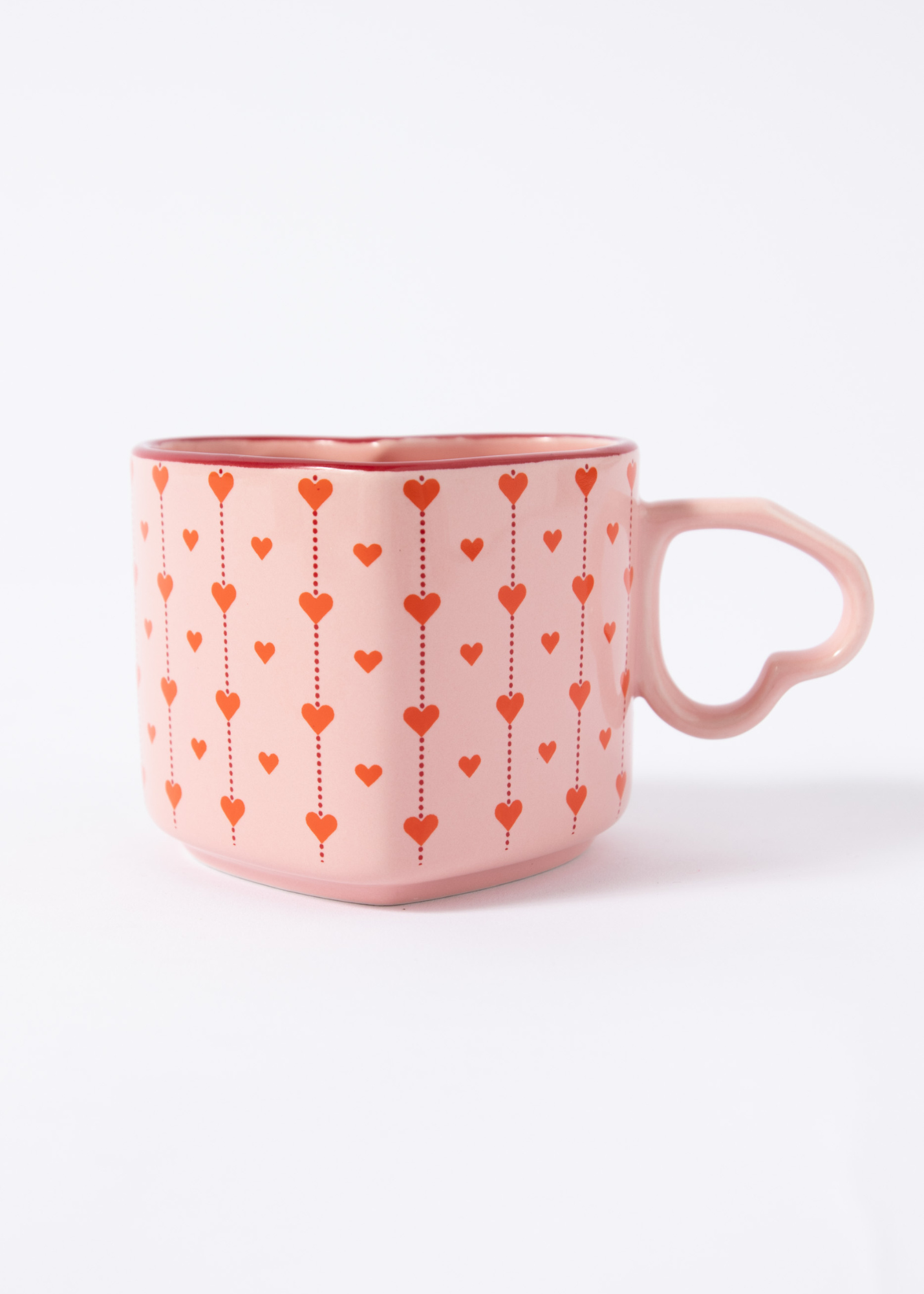 Daisy Street - Pink Heart Shaped Mug