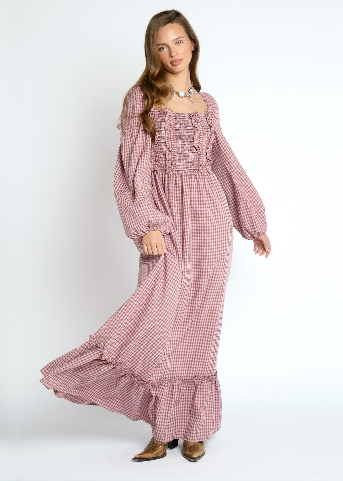 Daisy Street - Poet Pink Ruffle Maxi Dress