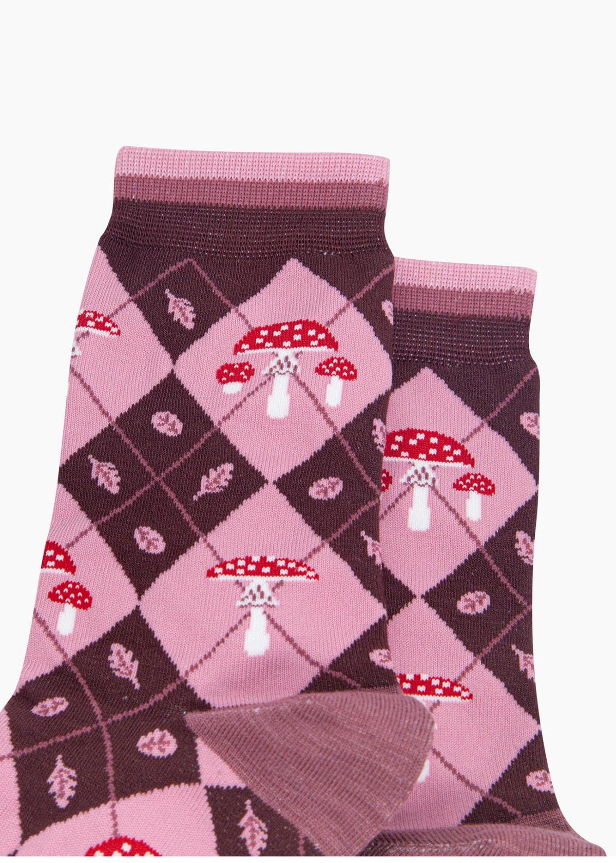 Sock Talk - Burgundy Diamond Toadstool Bamboo Socks