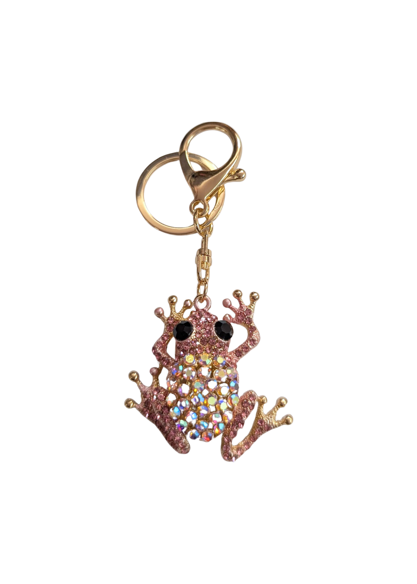 The Edit - Pink Bejeweled Frog Bag Charm Keyring