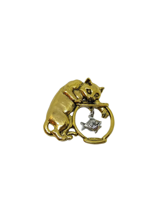The Edit - Cat & Fishbowl Brooch