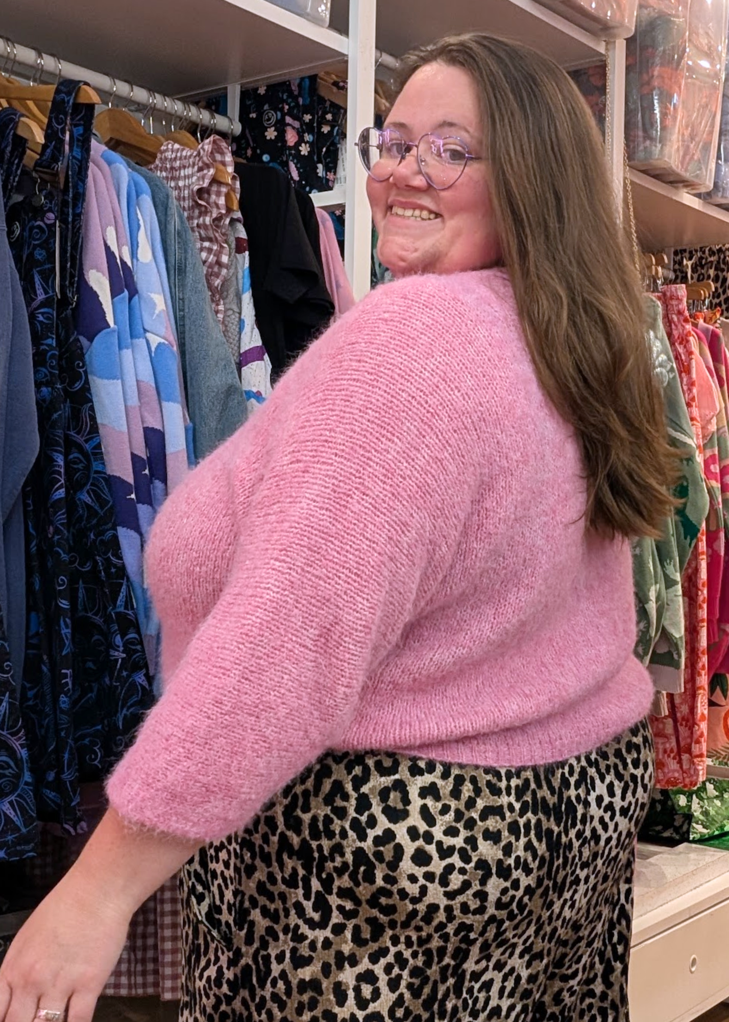 The Edit - Bubblegum Pink Oversized V-Neck Jumper