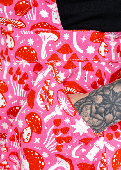 Rebel Romance x Stacey McEvoy-Caunt Mushrooms Stretch Flared Pinafore