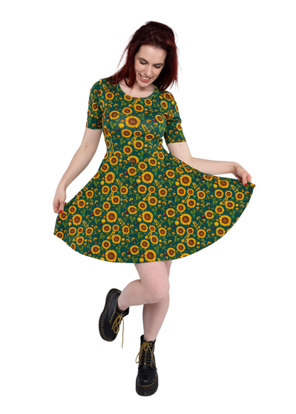 Rebel Romance - Sunflower Charity Fit & Flare Skater Dress